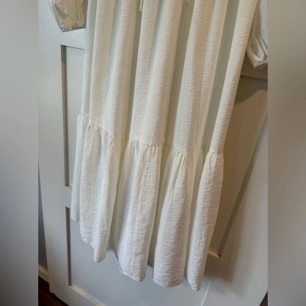 White Tiered Long Sleeve Maxi Dress - Picture 3 of 3